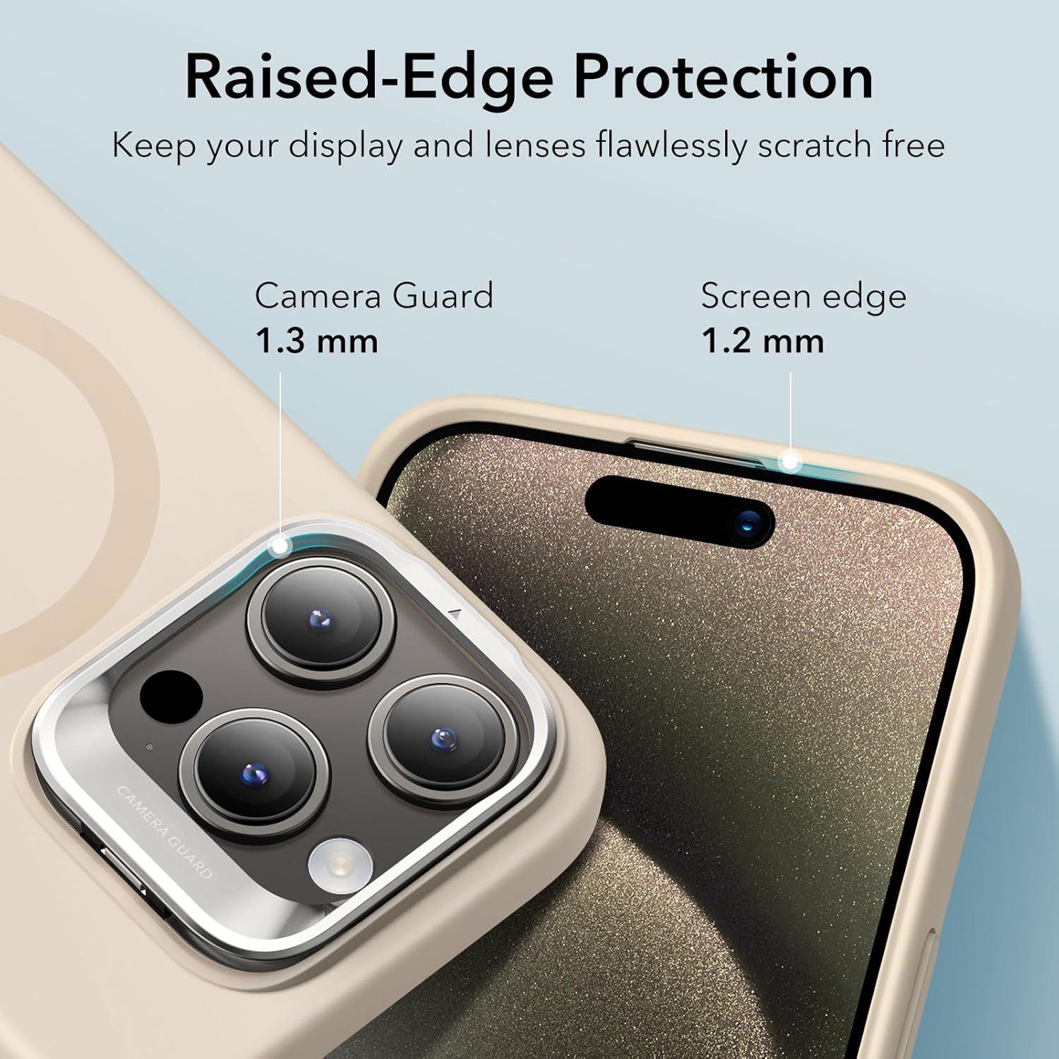 imageESR Silicone Case for iPhone 17 Pro Max Builtin Camera Stash Stand Compatible with MagSafe MilitaryGrade Drop Protection Magnetic Phone Case for iPhone 17 Pro Max Cloud Series BlackDLight Tan