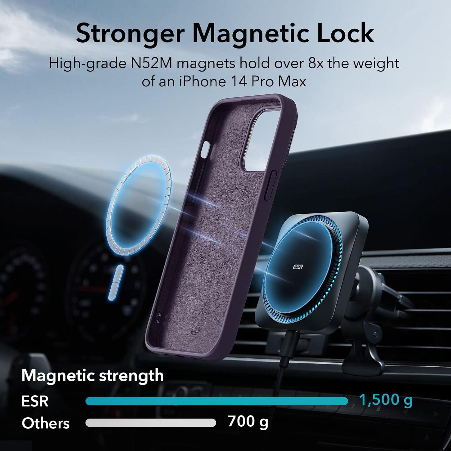 imageESR Silicone Case for iPhone 17 Pro Max Builtin Camera Stash Stand Compatible with MagSafe MilitaryGrade Drop Protection Magnetic Phone Case for iPhone 17 Pro Max Cloud Series BlackDPurple