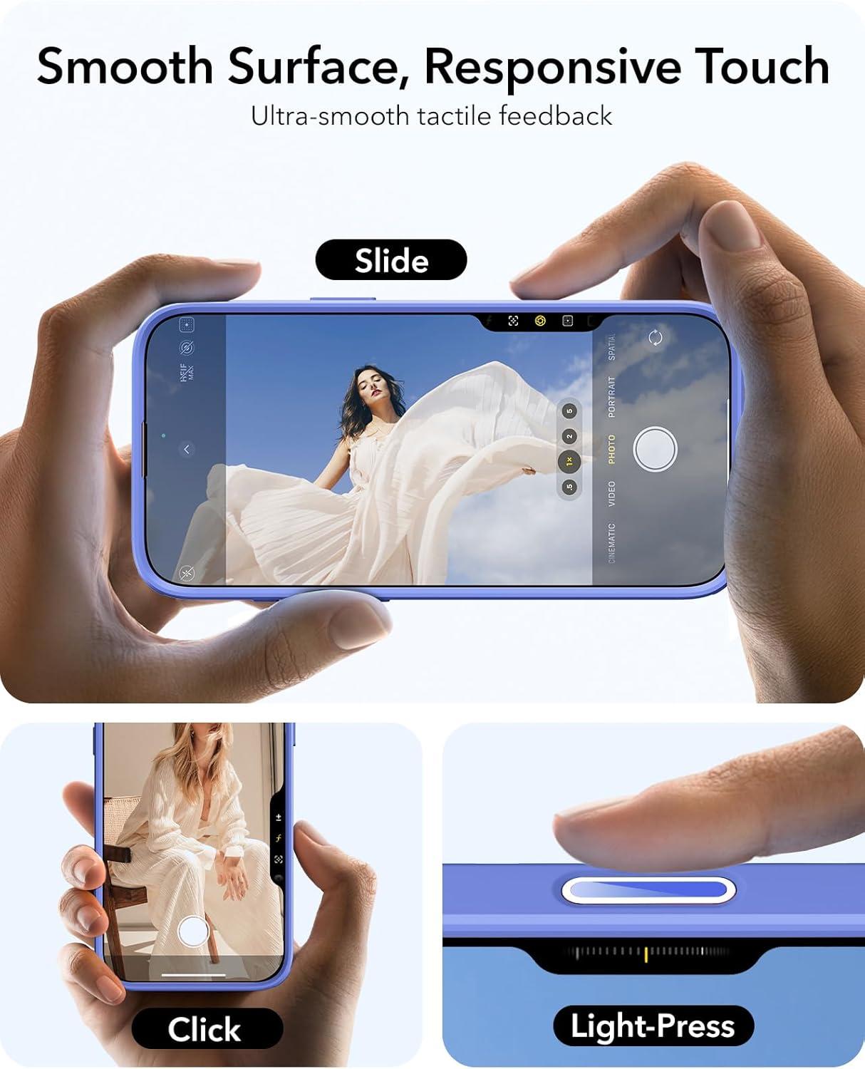 imageESR Silicone Case for iPhone 17 Pro Max Builtin Camera Stash Stand Compatible with MagSafe MilitaryGrade Drop Protection Magnetic Phone Case for iPhone 17 Pro Max Cloud Series BlackBClear Blue