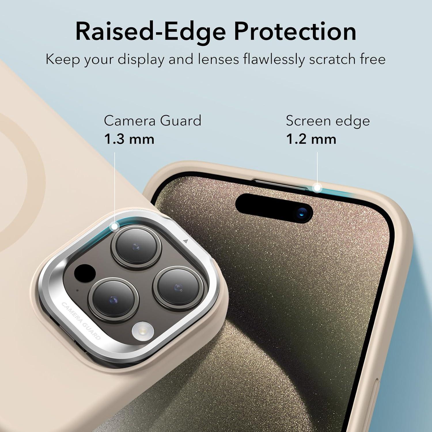 imageESR Silicone Case for iPhone 17 Pro Max Builtin Camera Stash Stand Compatible with MagSafe MilitaryGrade Drop Protection Magnetic Phone Case for iPhone 17 Pro Max Cloud Series BlackDLight Tan