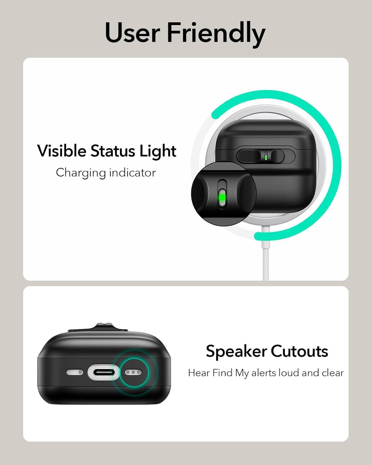 imageESR for AirPods Pro 3 Case 2025 Compatible with AirPods Pro 3 USBC Cable MagSafe Ready Magnetic Lid Lock Full Drop Protection Cover with Lanyard BlackBlack