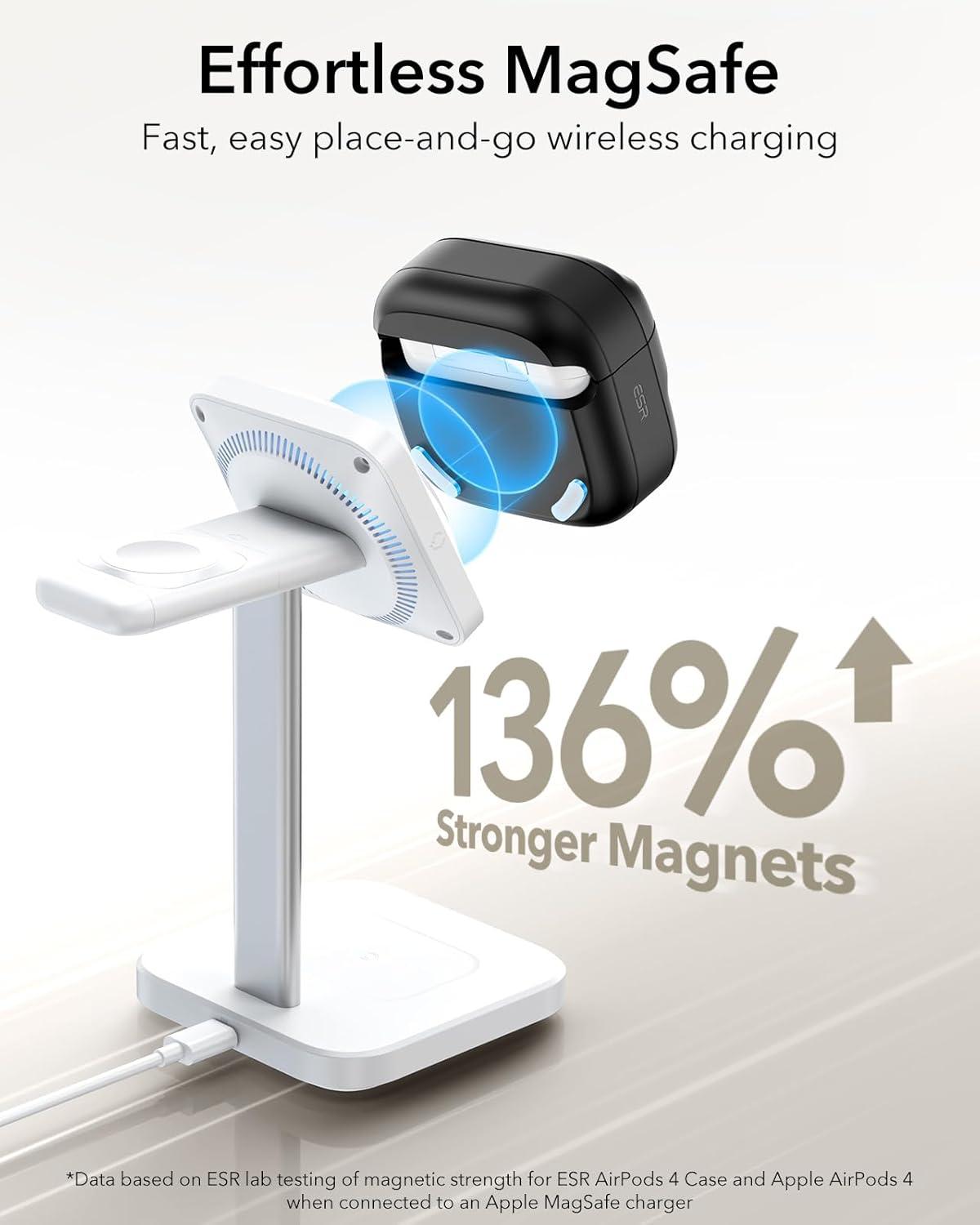 imageESR for AirPods Pro 3 Case 2025 Compatible with AirPods Pro 3 USBC Cable MagSafe Ready Magnetic Lid Lock Full Drop Protection Cover with Lanyard BlackBlack