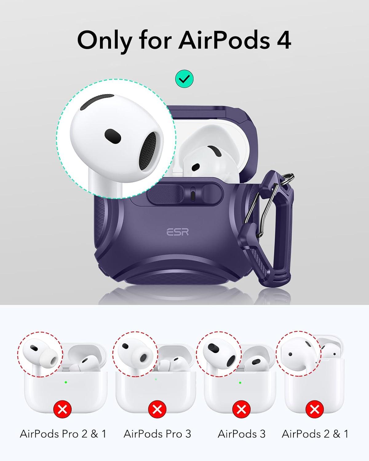 imageESR for AirPods Pro 3 Case 2025 Compatible with Airpods Pro 3rd Generation Case USBC Cable Effortless MagSafe DropProof Lock Easy Open Cyber Series BlackPurple