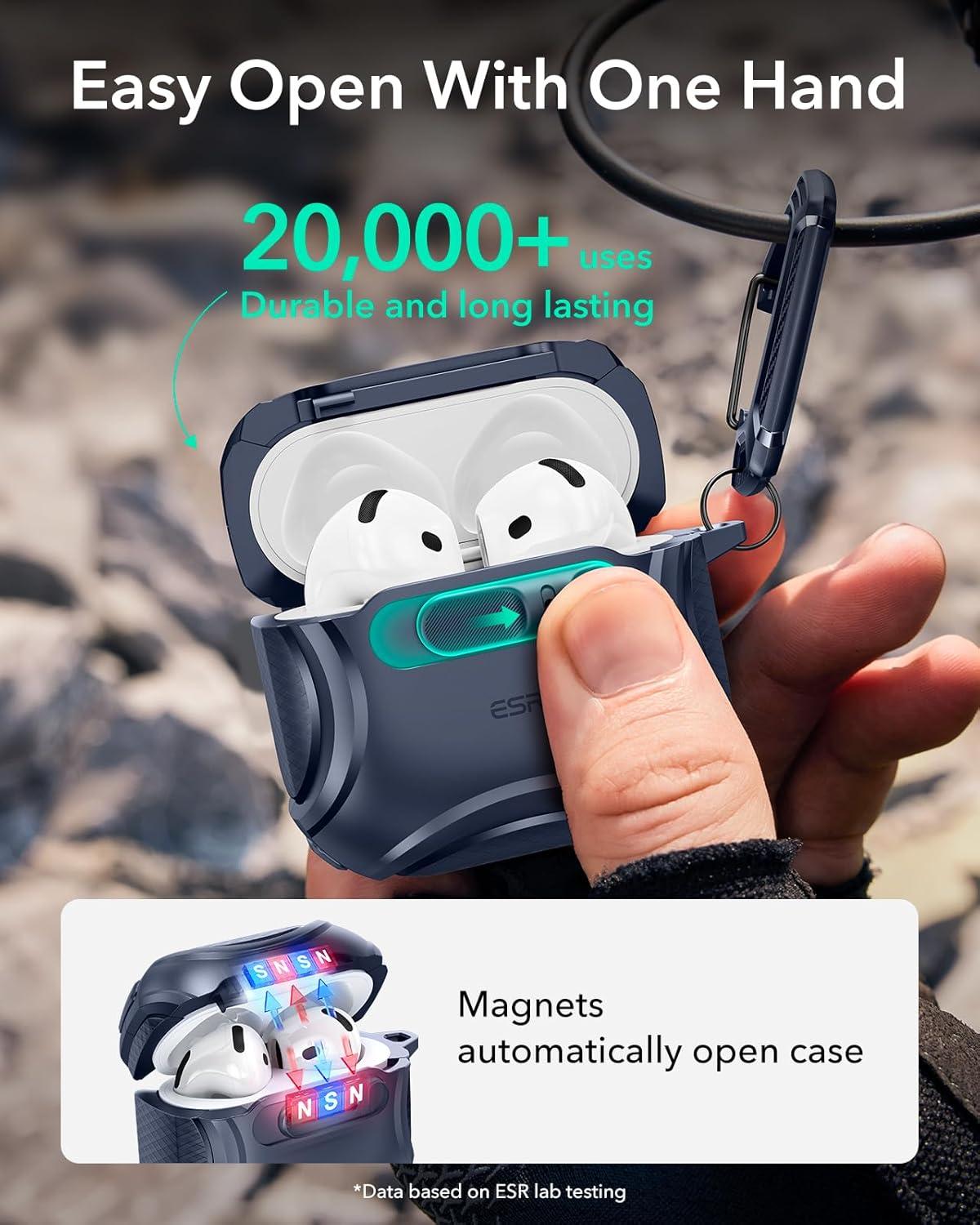 imageESR for AirPods Pro 3 Case 2025 Compatible with Airpods Pro 3rd Generation Case USBC Cable Effortless MagSafe DropProof Lock Easy Open Cyber Series BlackBlue