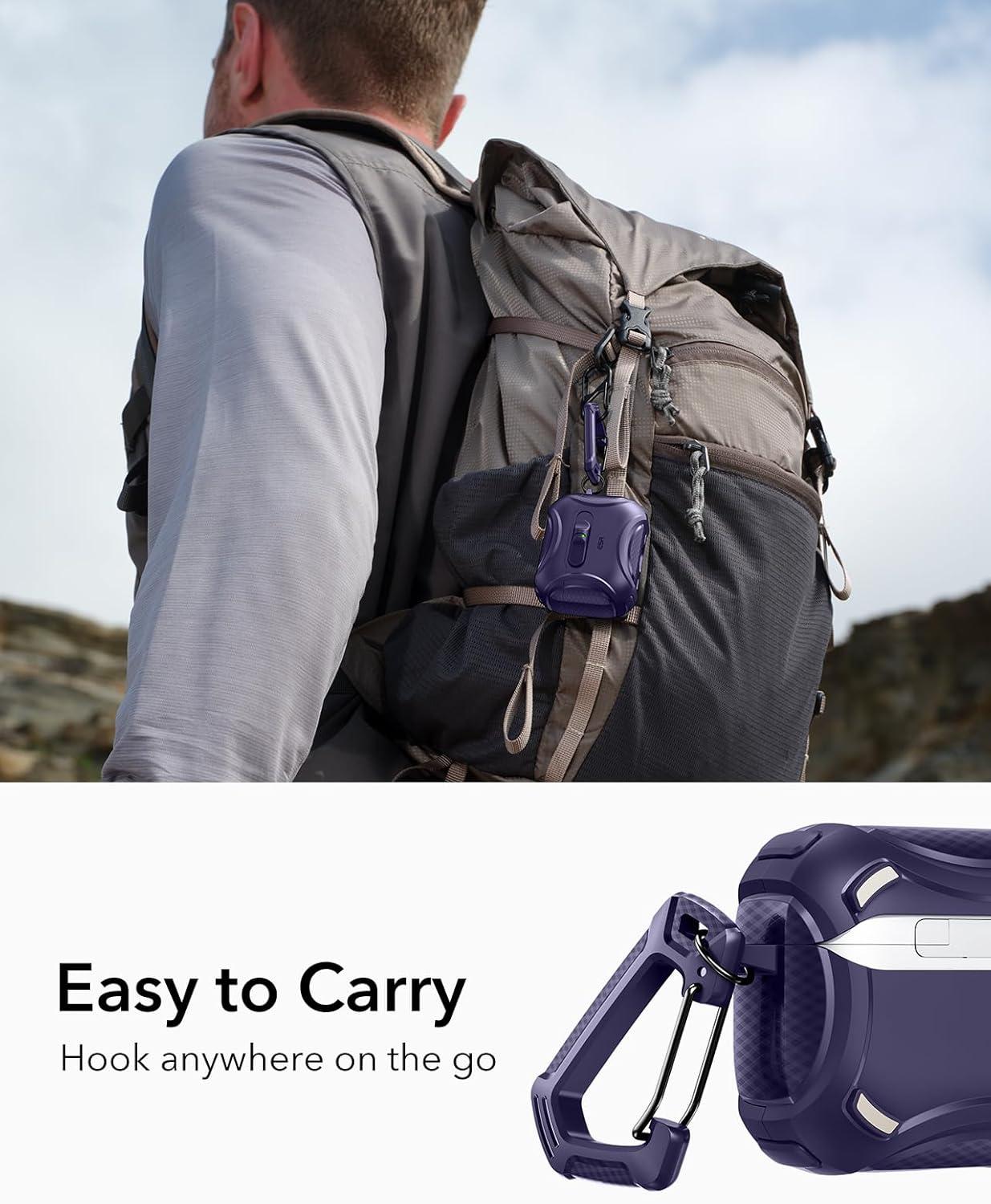 imageESR for AirPods Pro 3 Case 2025 Compatible with Airpods Pro 3rd Generation Case USBC Cable Effortless MagSafe DropProof Lock Easy Open Cyber Series BlackPurple