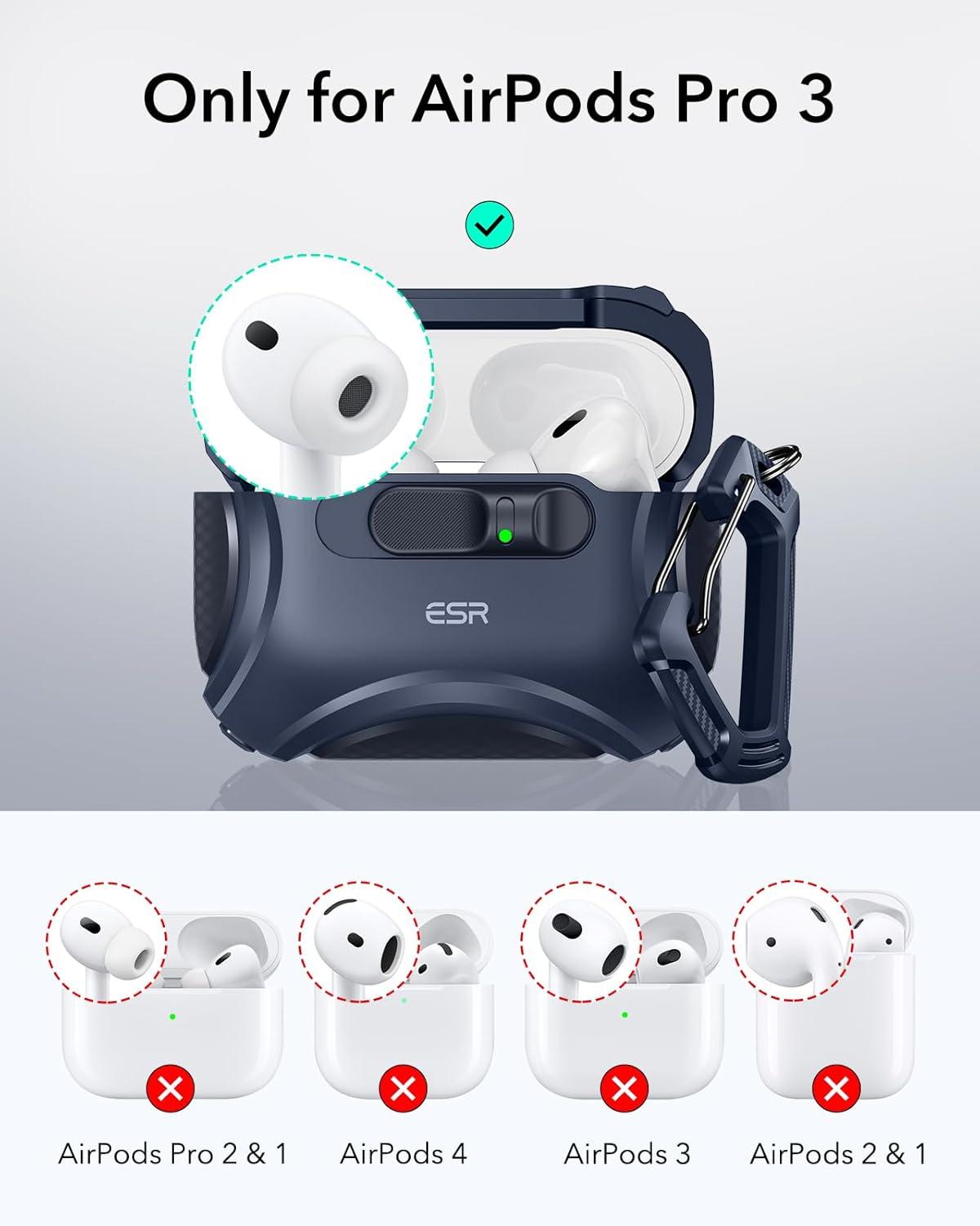 imageESR for AirPods Pro 3 Case 2025 Compatible with Airpods Pro 3rd Generation Case USBC Cable Effortless MagSafe DropProof Lock Easy Open Cyber Series BlackBlue