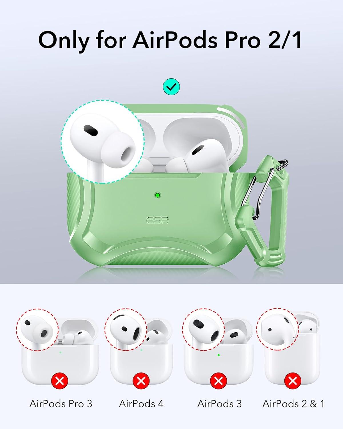 imageESR for AirPods Pro 3 Case 2025 Compatible with Airpods Pro 3rd Generation Case USBC Cable Magnetic Lid MagSafe Ready Powerful Drop Protection Cyber Series BlackLight Green