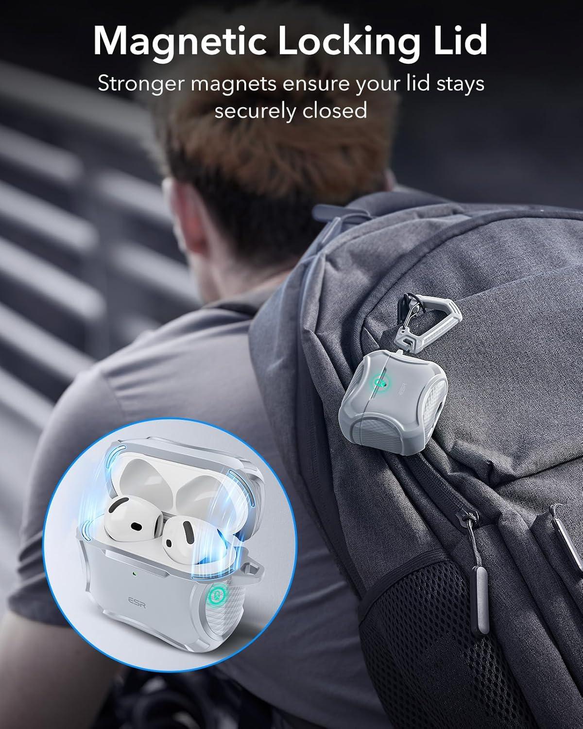 imageESR for AirPods Pro 3 Case 2025 Compatible with Airpods Pro 3rd Generation Case USBC Cable Magnetic Lid MagSafe Ready Powerful Drop Protection Cyber Series BlackGray