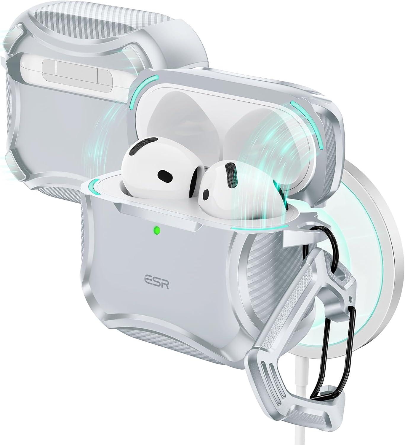 imageESR for AirPods Pro 3 Case 2025 Compatible with Airpods Pro 3rd Generation Case USBC Cable Magnetic Lid MagSafe Ready Powerful Drop Protection Cyber Series BlackGray