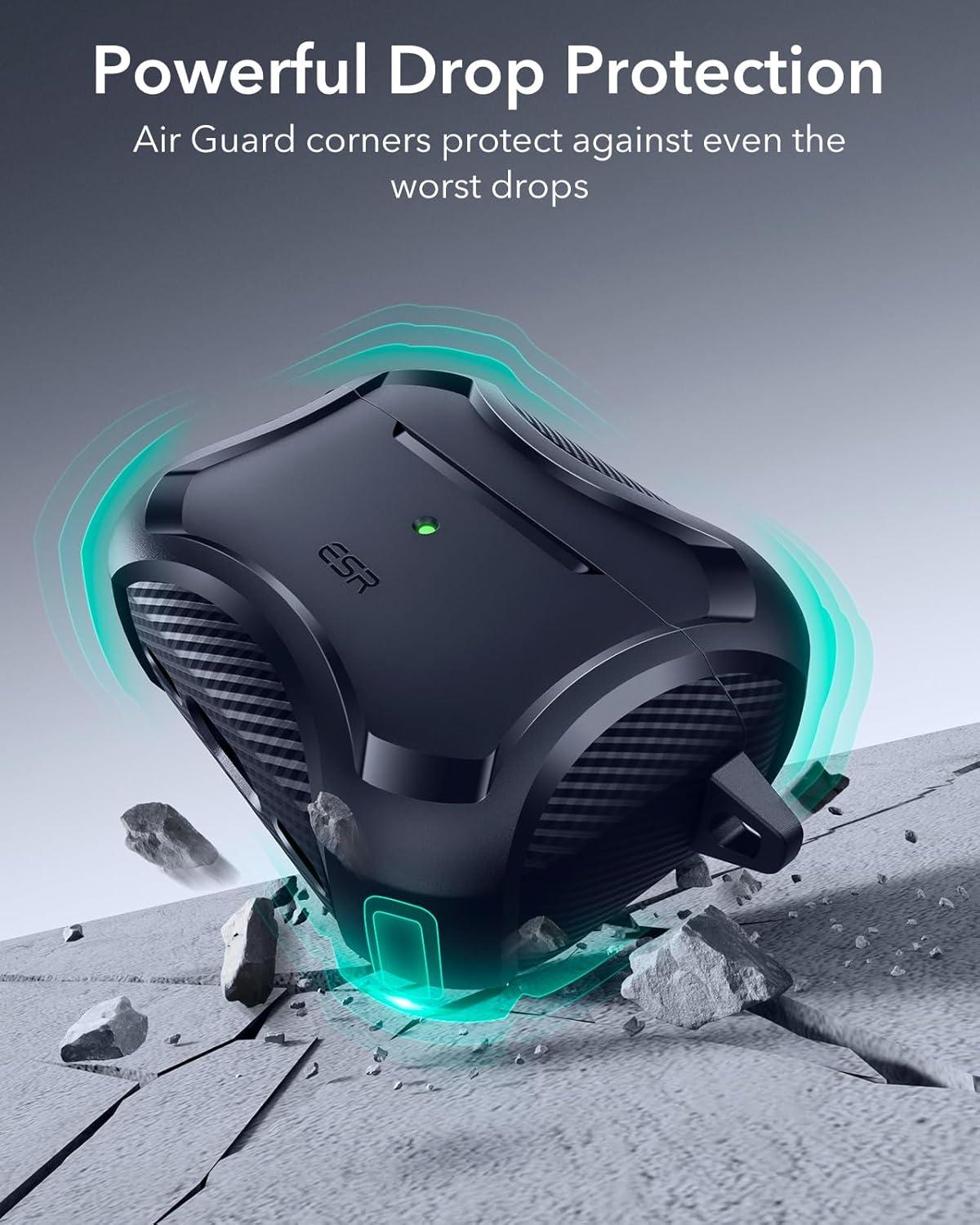 imageESR for AirPods Pro 3 Case 2025 Compatible with Airpods Pro 3rd Generation Case USBC Cable Magnetic Lid MagSafe Ready Powerful Drop Protection Cyber Series BlackNavy Blue