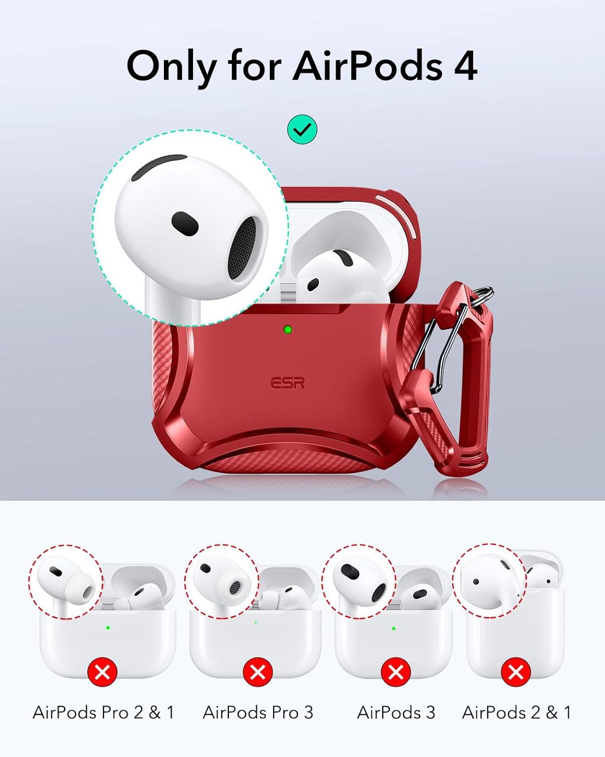 imageESR for AirPods Pro 3 Case 2025 Compatible with Airpods Pro 3rd Generation Case USBC Cable Magnetic Lid MagSafe Ready Powerful Drop Protection Cyber Series BlackRed