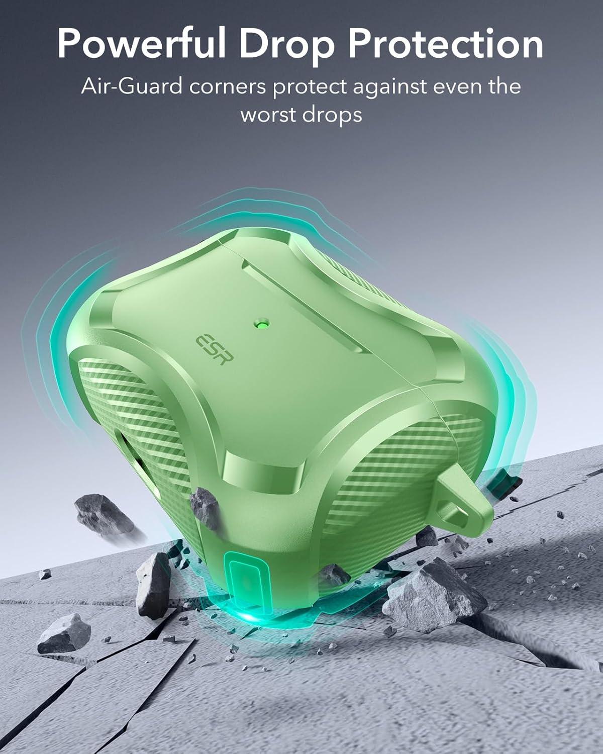 imageESR for AirPods Pro 3 Case 2025 Compatible with Airpods Pro 3rd Generation Case USBC Cable Magnetic Lid MagSafe Ready Powerful Drop Protection Cyber Series BlackLight Green