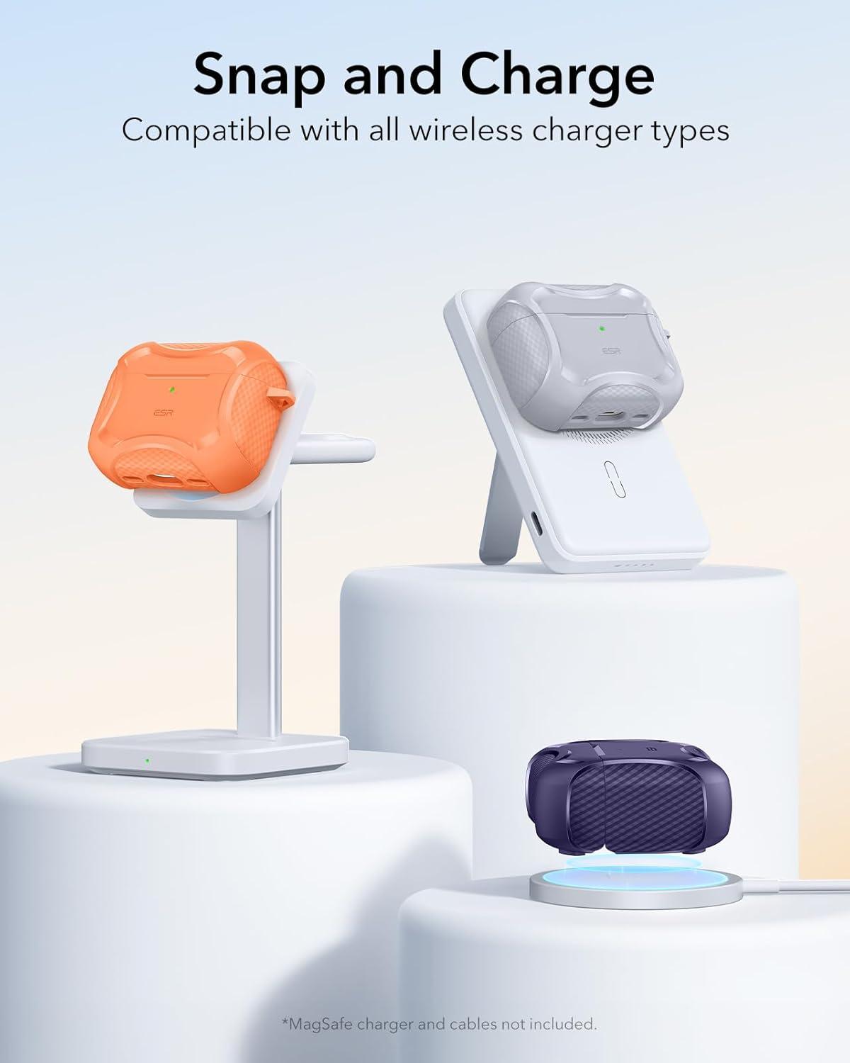 imageESR for AirPods Pro 3 Case 2025 Compatible with Airpods Pro 3rd Generation Case USBC Cable Magnetic Lid MagSafe Ready Powerful Drop Protection Cyber Series BlackOrange