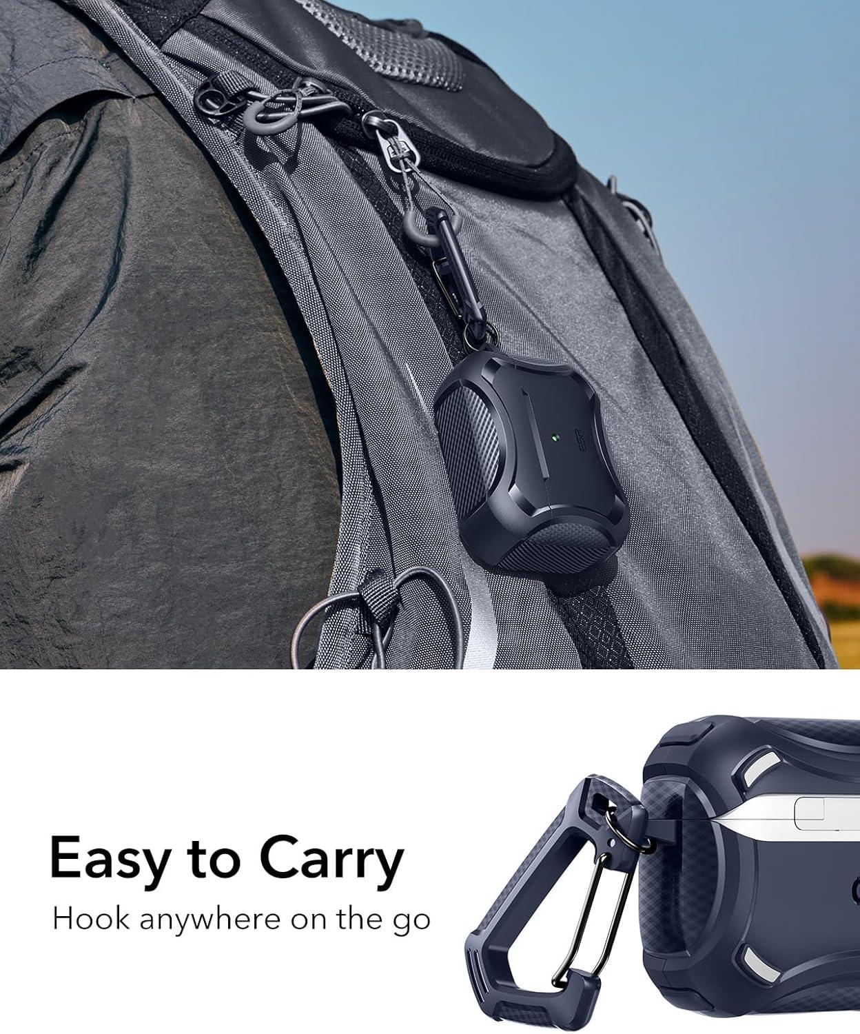 imageESR for AirPods Pro 3 Case 2025 Compatible with Airpods Pro 3rd Generation Case USBC Cable Magnetic Lid MagSafe Ready Powerful Drop Protection Cyber Series BlackNavy Blue