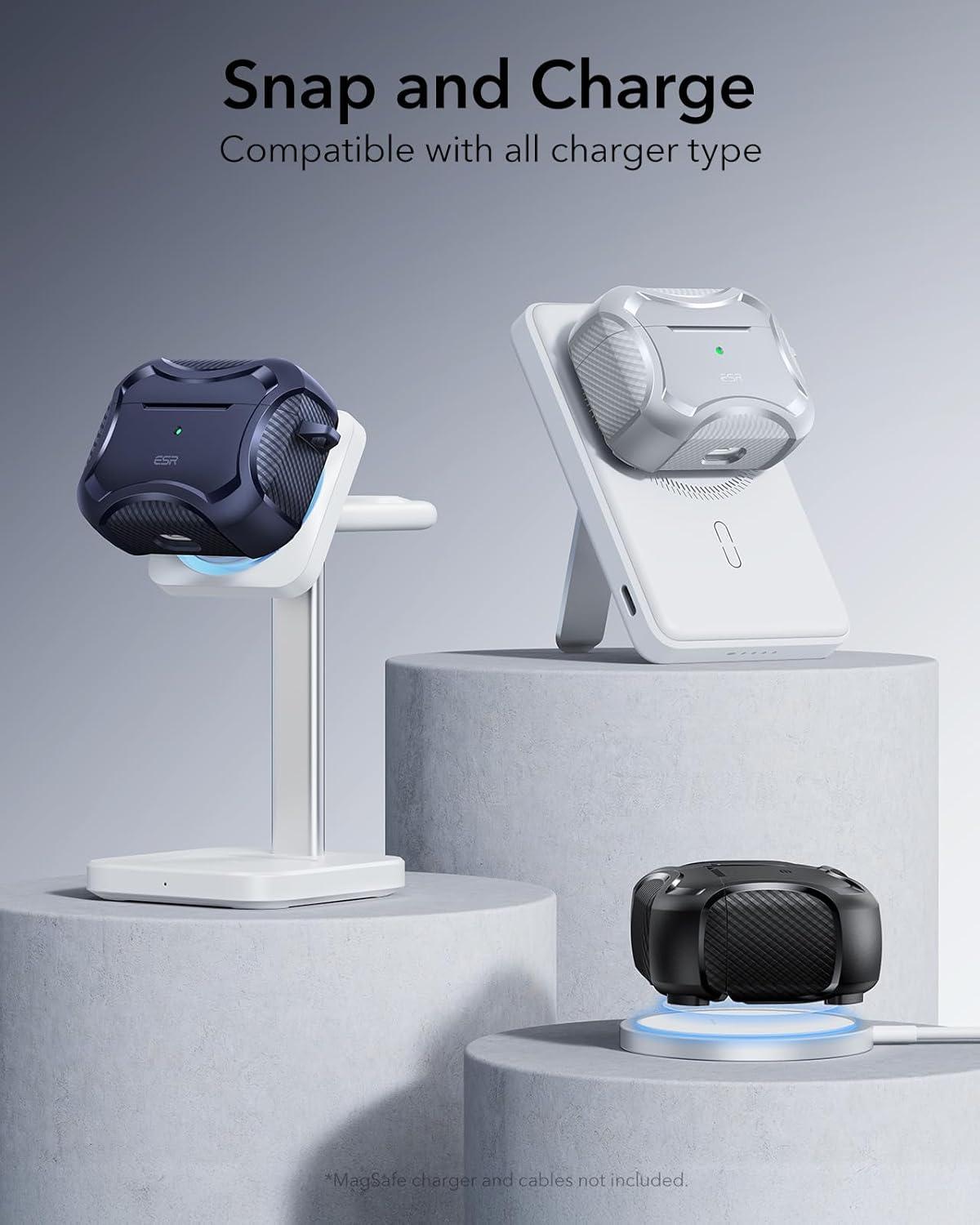 imageESR for AirPods Pro 3 Case 2025 Compatible with Airpods Pro 3rd Generation Case USBC Cable Magnetic Lid MagSafe Ready Powerful Drop Protection Cyber Series BlackGray