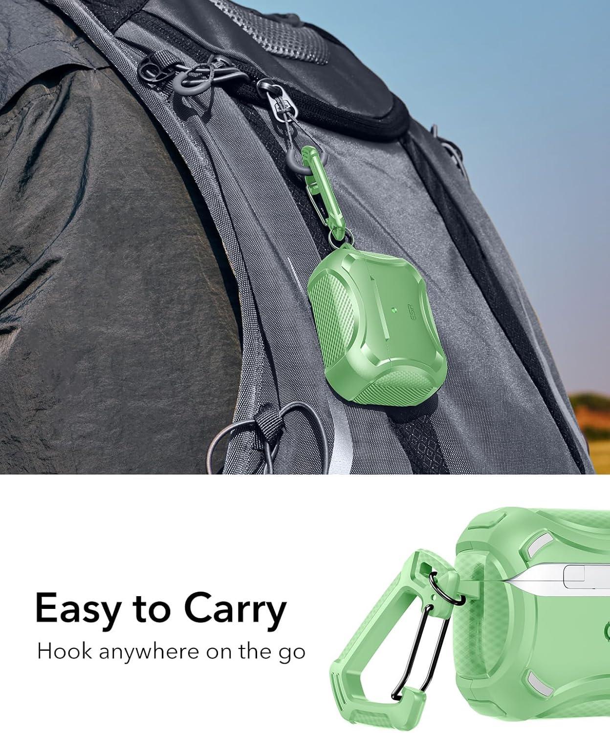 imageESR for AirPods Pro 3 Case 2025 Compatible with Airpods Pro 3rd Generation Case USBC Cable Magnetic Lid MagSafe Ready Powerful Drop Protection Cyber Series BlackLight Green