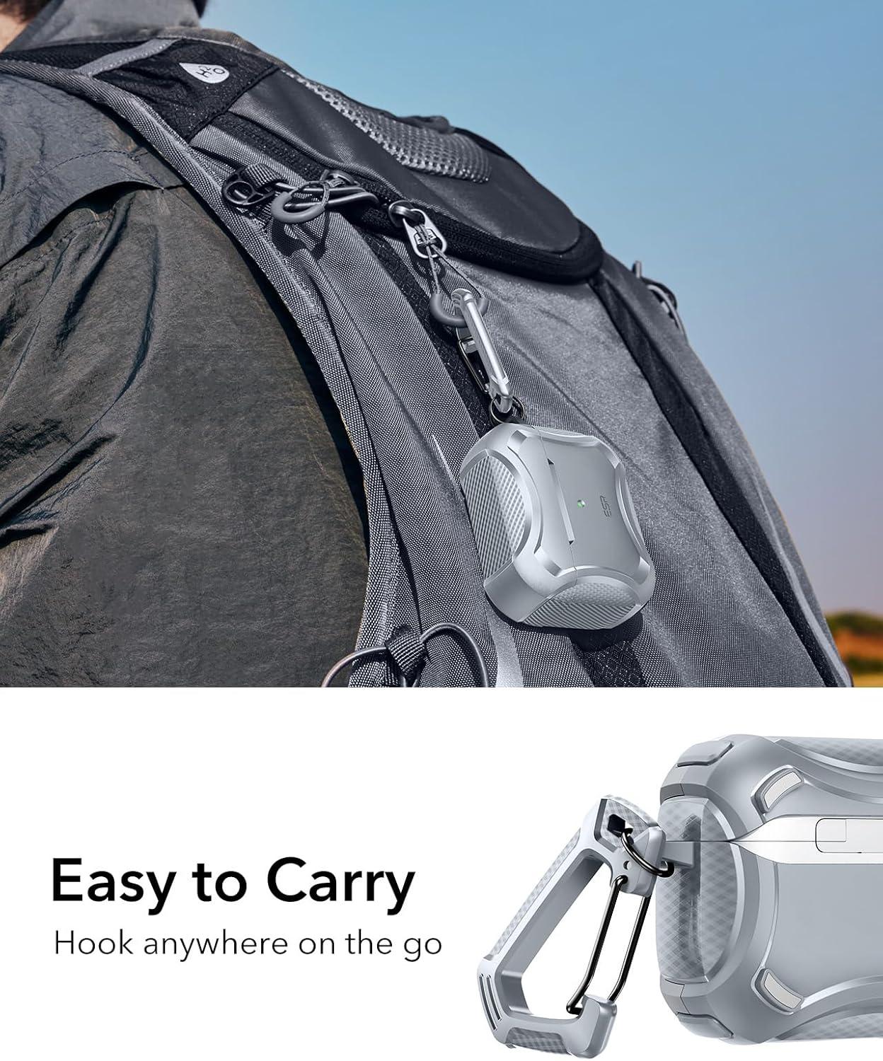 imageESR for AirPods Pro 3 Case 2025 Compatible with Airpods Pro 3rd Generation Case USBC Cable Magnetic Lid MagSafe Ready Powerful Drop Protection Cyber Series BlackGray