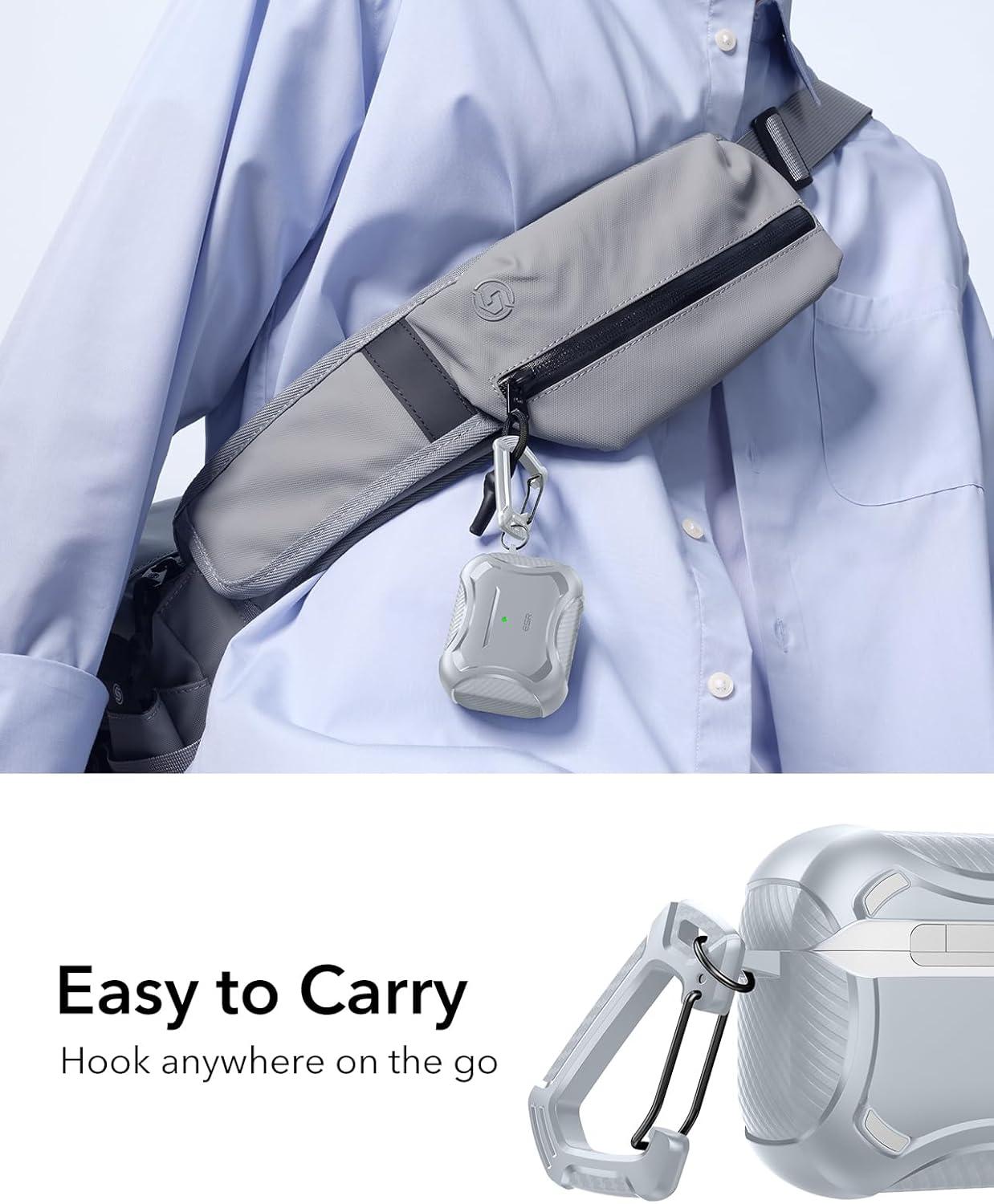 imageESR for AirPods Pro 3 Case 2025 Compatible with Airpods Pro 3rd Generation Case USBC Cable Magnetic Lid MagSafe Ready Powerful Drop Protection Cyber Series BlackGray