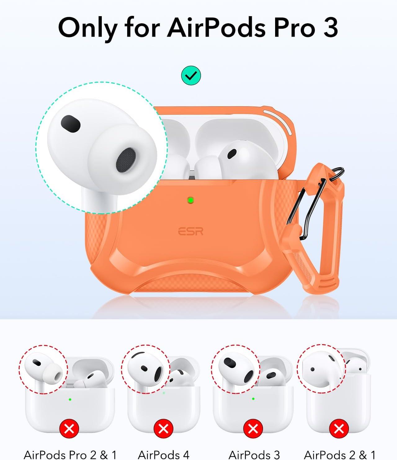 imageESR for AirPods Pro 3 Case 2025 Compatible with Airpods Pro 3rd Generation Case USBC Cable Magnetic Lid MagSafe Ready Powerful Drop Protection Cyber Series BlackOrange