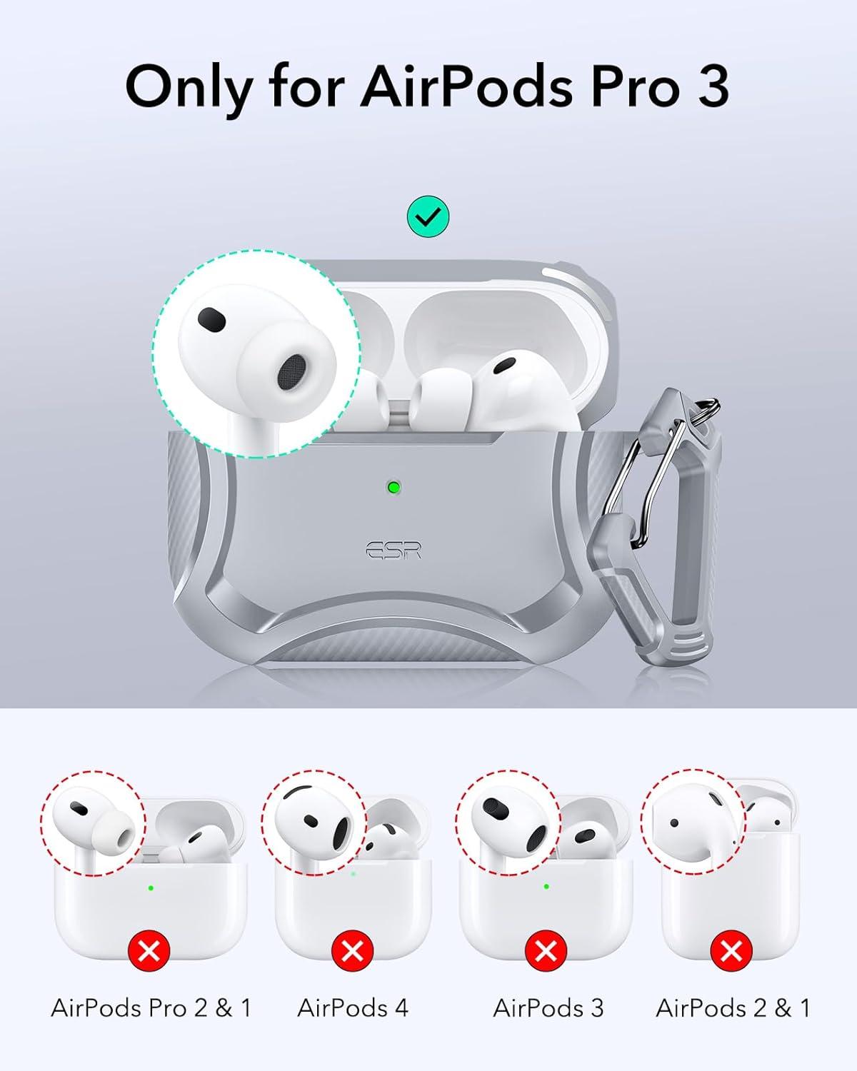 imageESR for AirPods Pro 3 Case 2025 Compatible with Airpods Pro 3rd Generation Case USBC Cable Magnetic Lid MagSafe Ready Powerful Drop Protection Cyber Series BlackGray