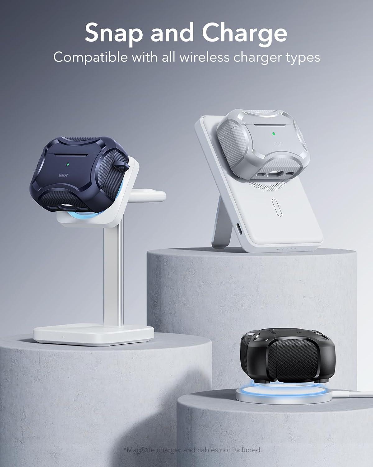 imageESR for AirPods Pro 3 Case 2025 Compatible with Airpods Pro 3rd Generation Case USBC Cable Magnetic Lid MagSafe Ready Powerful Drop Protection Cyber Series BlackGray