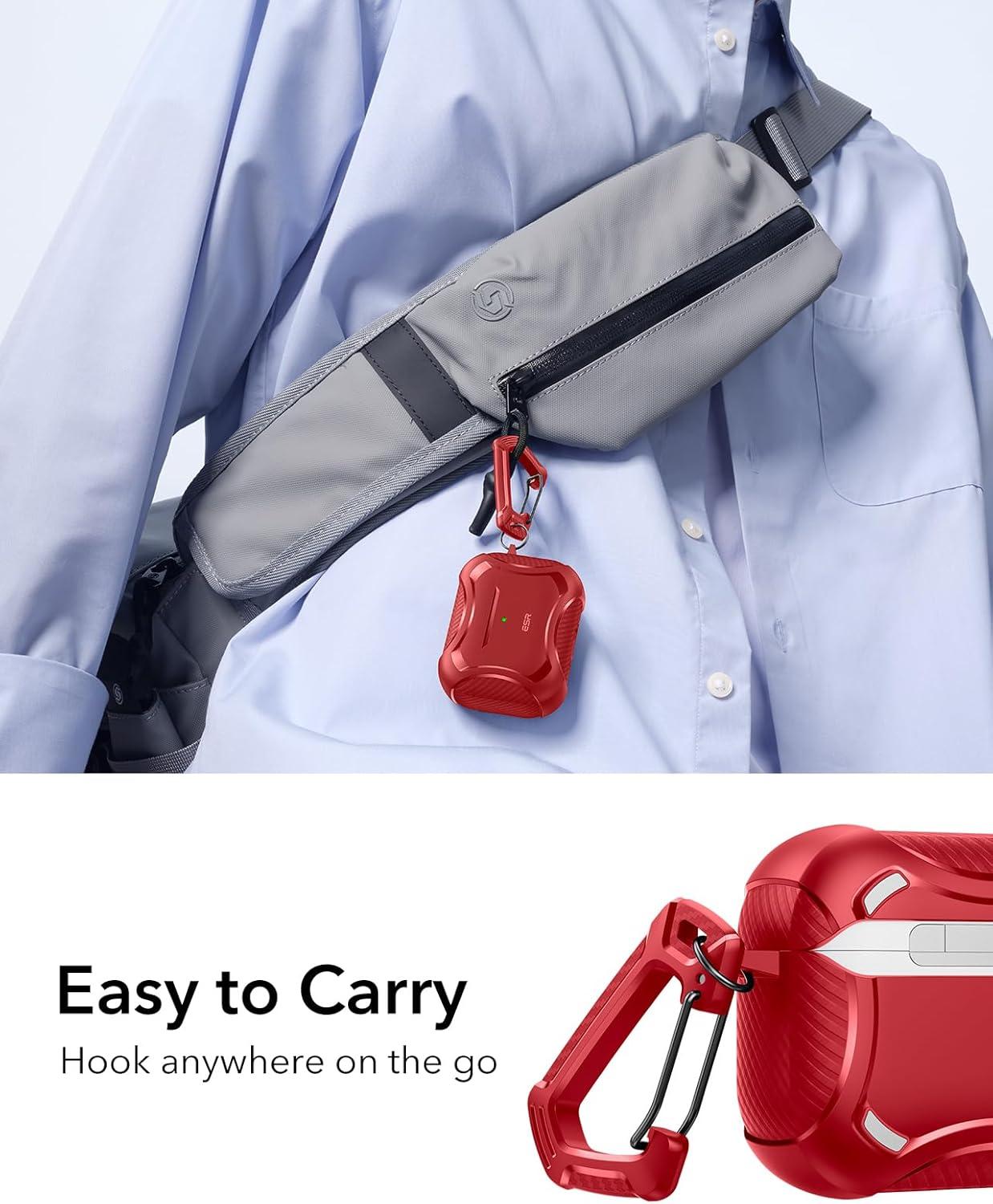 imageESR for AirPods Pro 3 Case 2025 Compatible with Airpods Pro 3rd Generation Case USBC Cable Magnetic Lid MagSafe Ready Powerful Drop Protection Cyber Series BlackRed