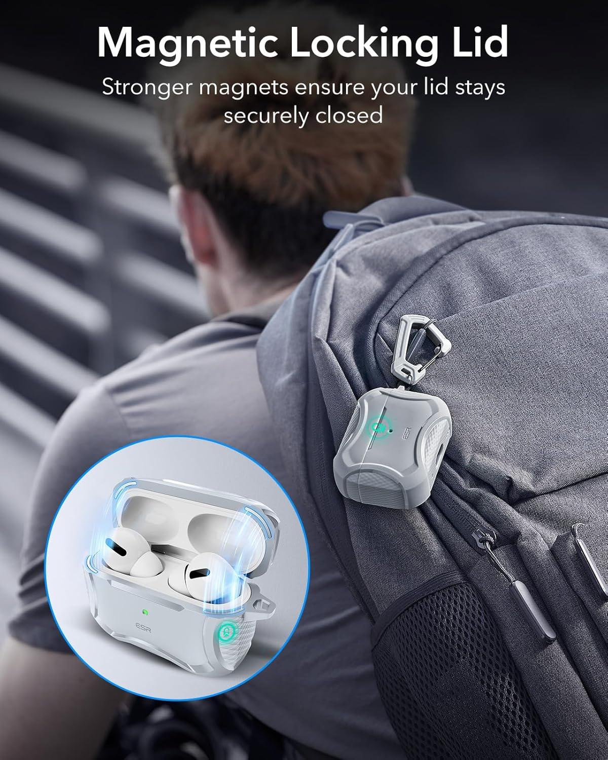 imageESR for AirPods Pro 3 Case 2025 Compatible with Airpods Pro 3rd Generation Case USBC Cable Magnetic Lid MagSafe Ready Powerful Drop Protection Cyber Series BlackGray