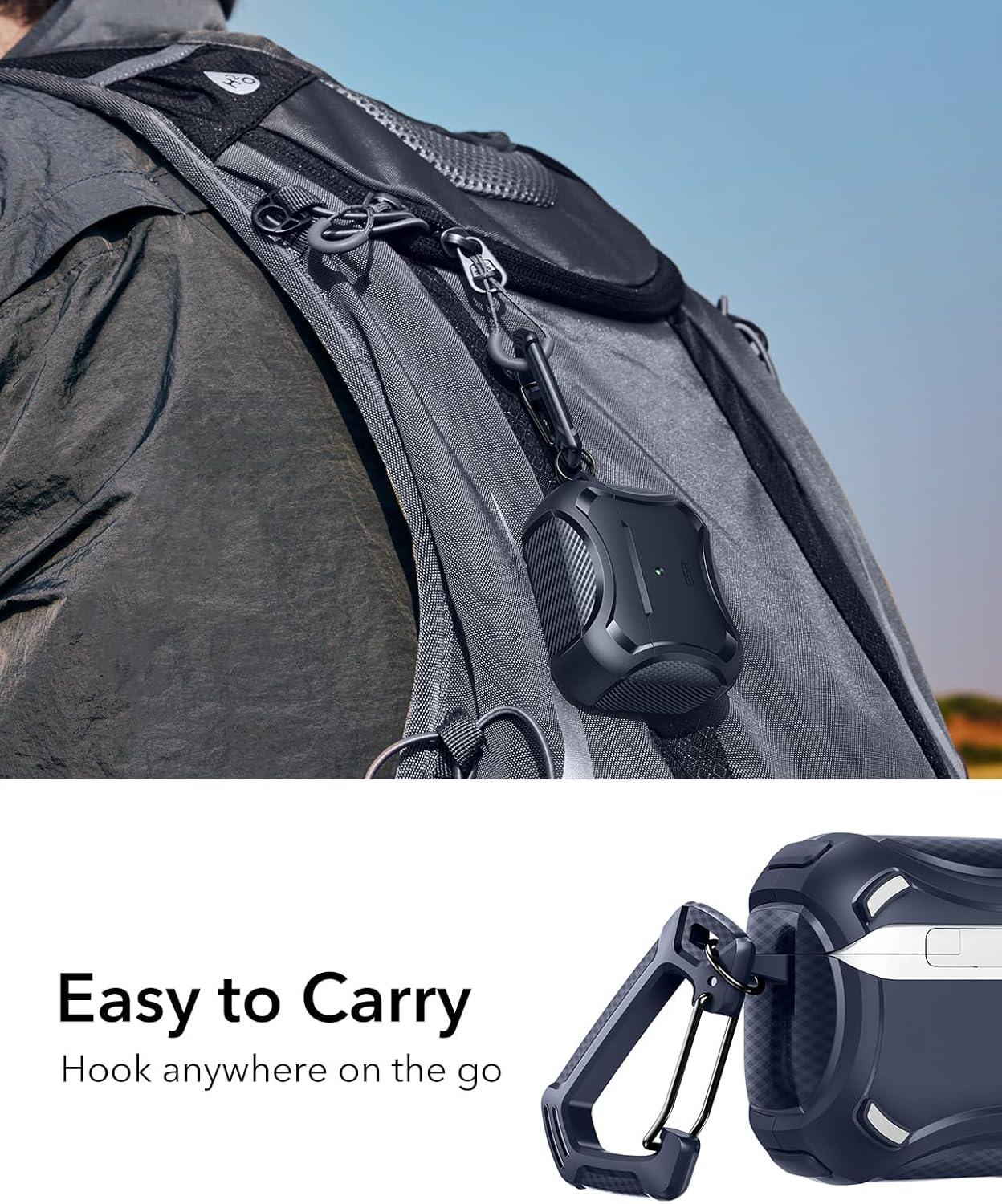 imageESR for AirPods Pro 3 Case 2025 Compatible with Airpods Pro 3rd Generation Case USBC Cable Magnetic Lid MagSafe Ready Powerful Drop Protection Cyber Series BlackNavy Blue