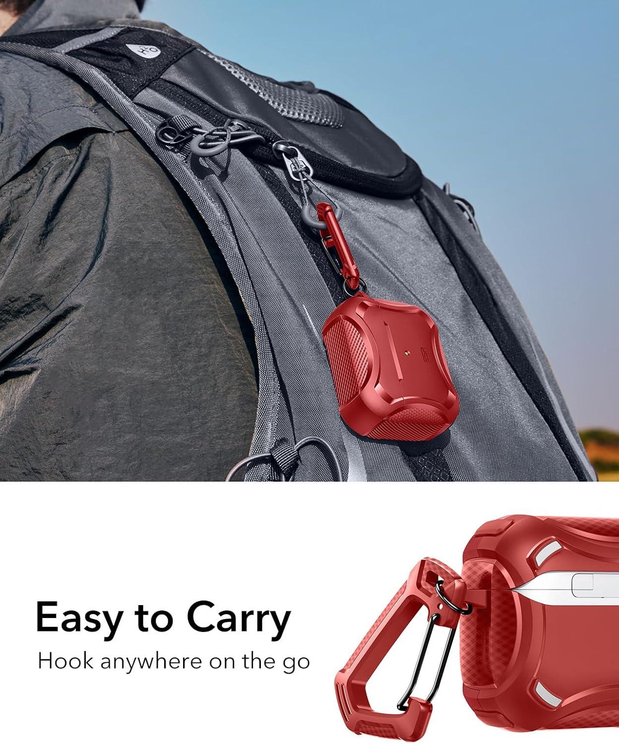 imageESR for AirPods Pro 3 Case 2025 Compatible with Airpods Pro 3rd Generation Case USBC Cable Magnetic Lid MagSafe Ready Powerful Drop Protection Cyber Series BlackRed