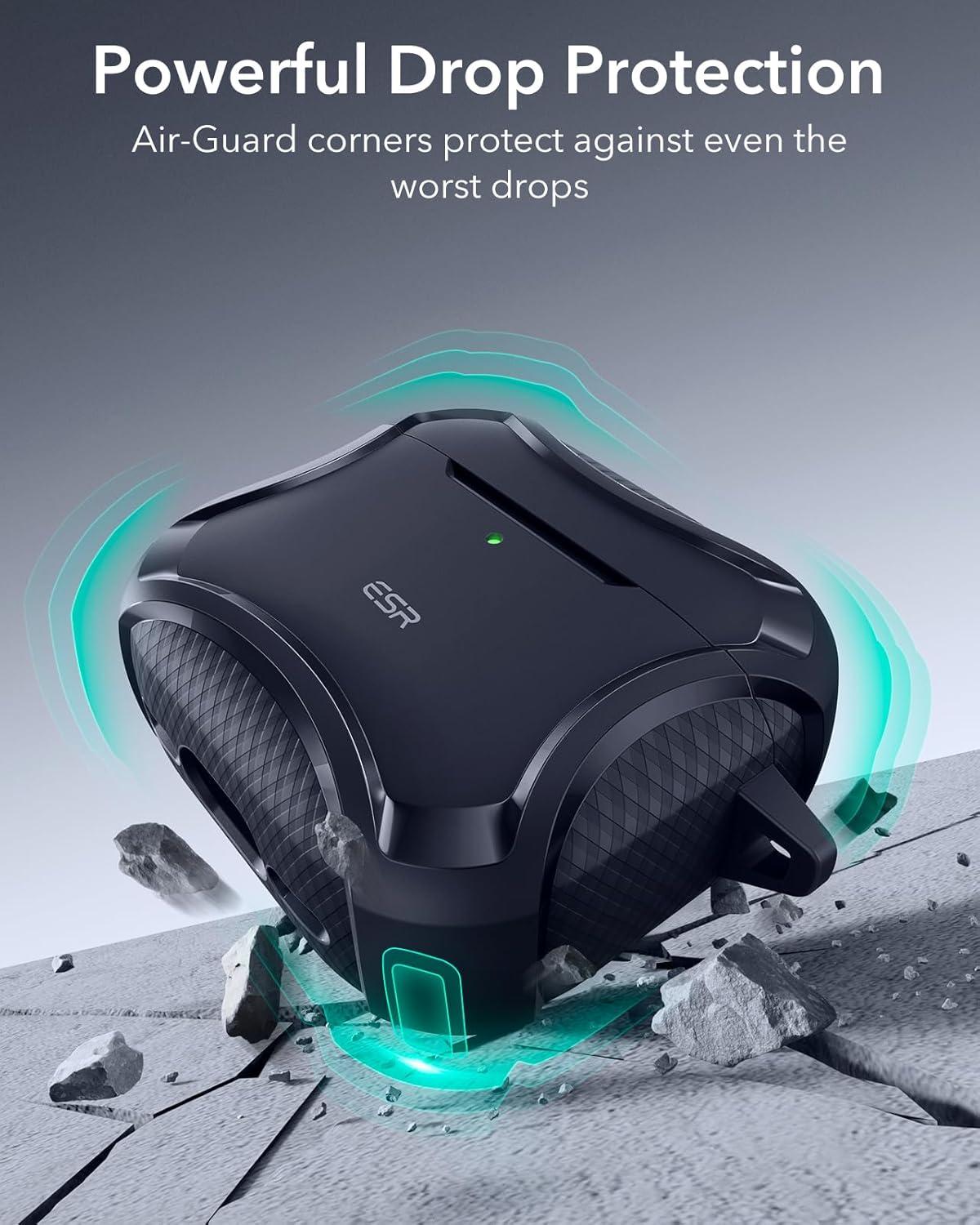 imageESR for AirPods Pro 3 Case 2025 Compatible with Airpods Pro 3rd Generation Case USBC Cable Magnetic Lid MagSafe Ready Powerful Drop Protection Cyber Series BlackNavy Blue