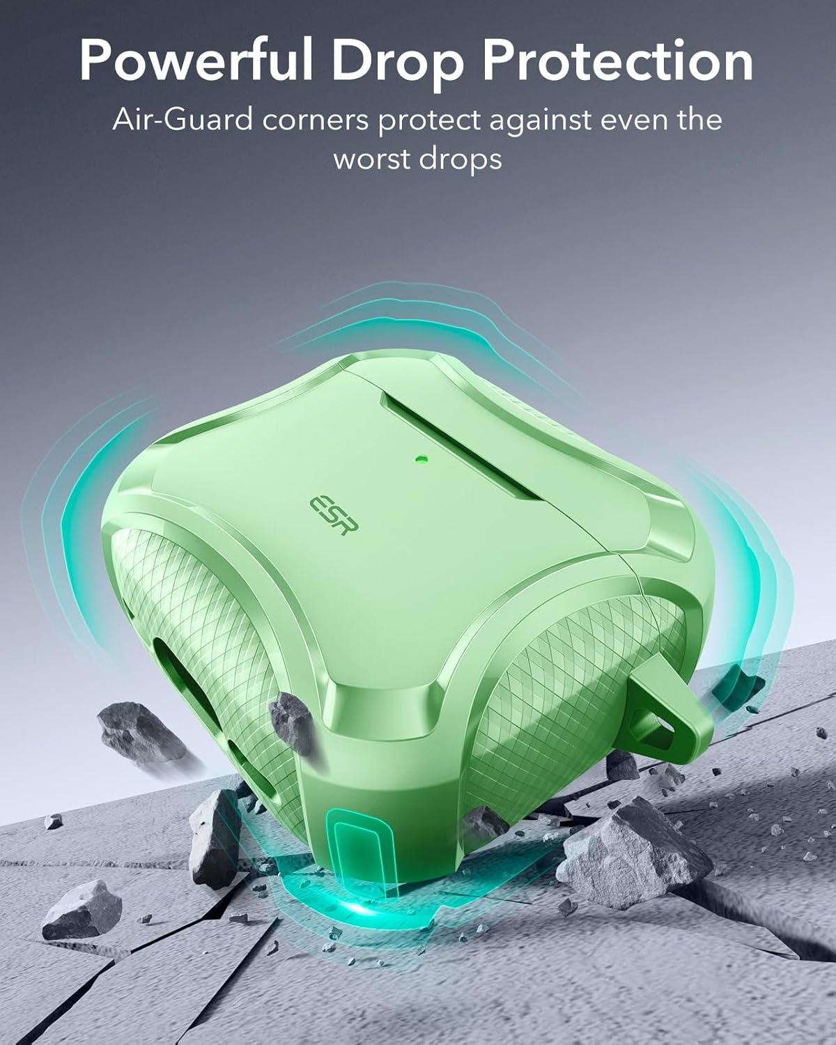 imageESR for AirPods Pro 3 Case 2025 Compatible with Airpods Pro 3rd Generation Case USBC Cable Magnetic Lid MagSafe Ready Powerful Drop Protection Cyber Series BlackLight Green