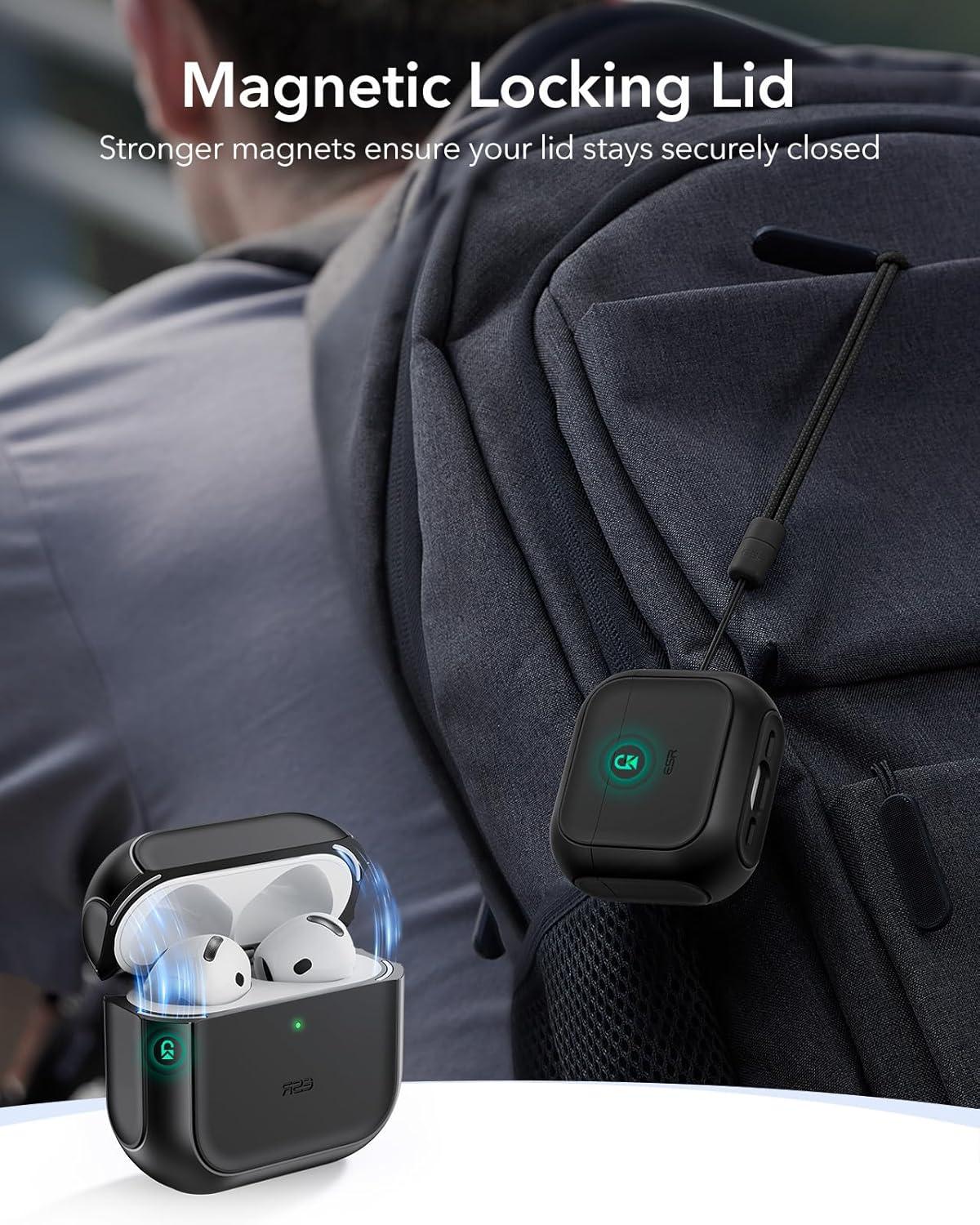 imageESR for AirPods Pro 3 Case Compatible with AirPods Pro 3rd Generation Case 2025 Compatible with MagSafe Full Drop Protection Cover with Lanyard BlackBlack