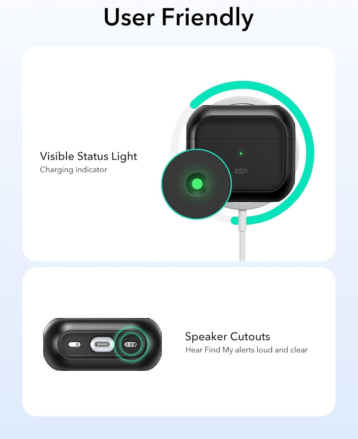 imageESR for AirPods Pro 3 Case Compatible with AirPods Pro 3rd Generation Case 2025 Compatible with MagSafe Full Drop Protection Cover with Lanyard BlackBlack