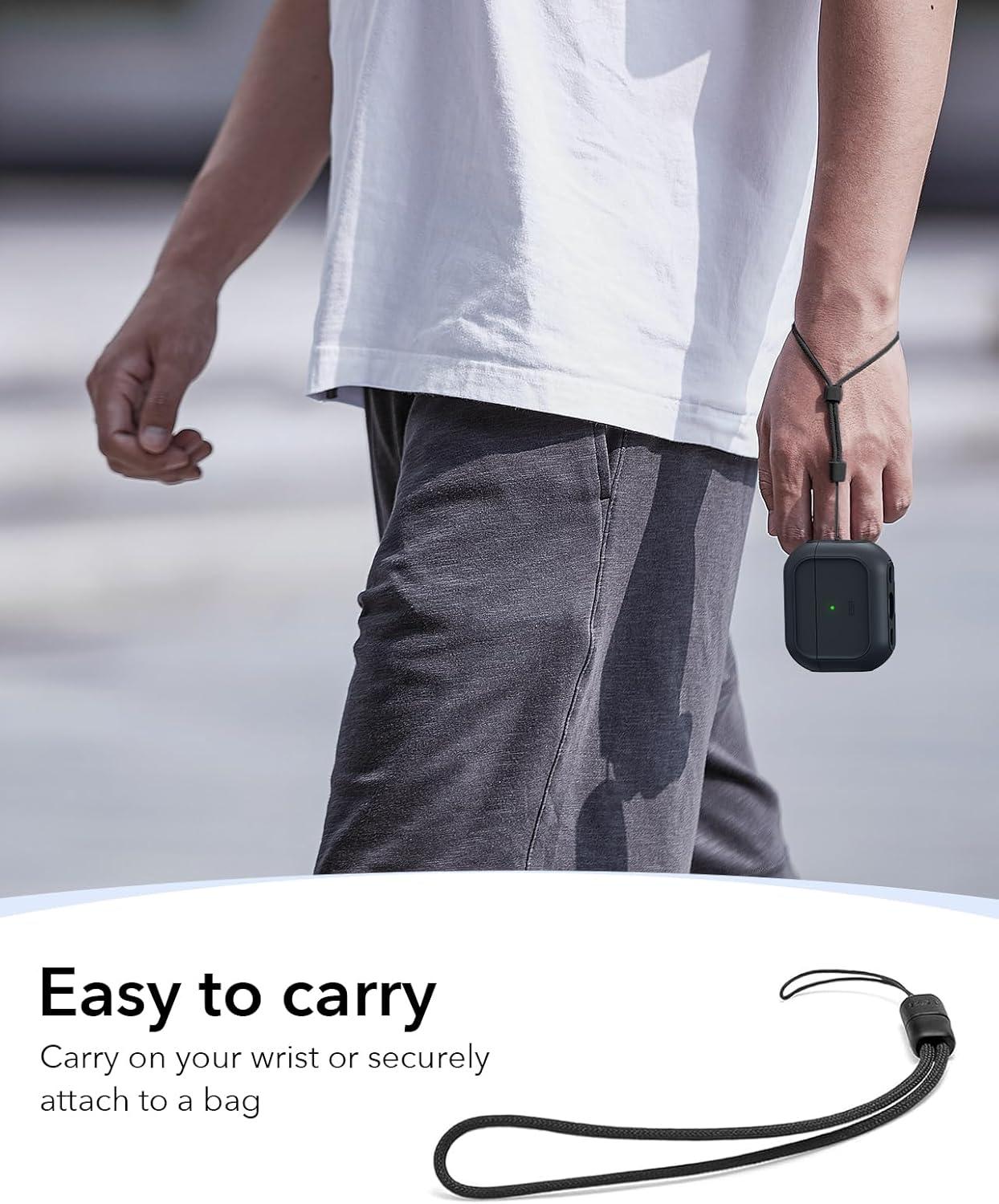 imageESR for AirPods Pro 3 Case Compatible with AirPods Pro 3rd Generation Case 2025 Compatible with MagSafe Full Drop Protection Cover with Lanyard BlackBlack