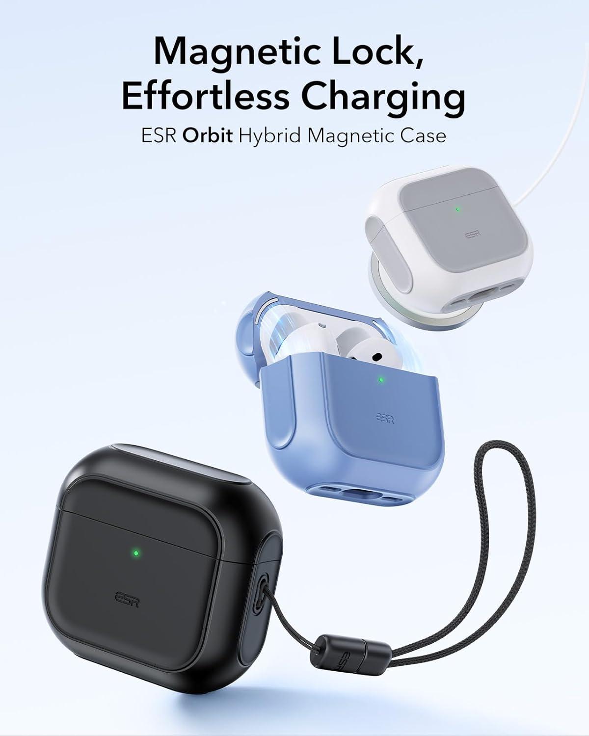 imageESR for AirPods Pro 3 Case Compatible with AirPods Pro 3rd Generation Case 2025 Compatible with MagSafe Full Drop Protection Cover with Lanyard BlackBlack