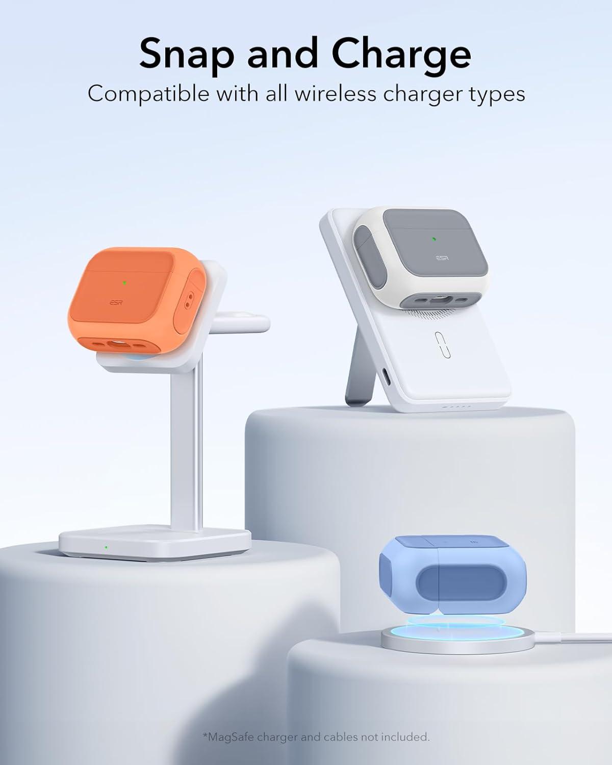 imageESR for AirPods Pro 3 Case Compatible with AirPods Pro 3rd Generation Case 2025 Compatible with MagSafe Full Drop Protection Cover with Lanyard BlackOrange