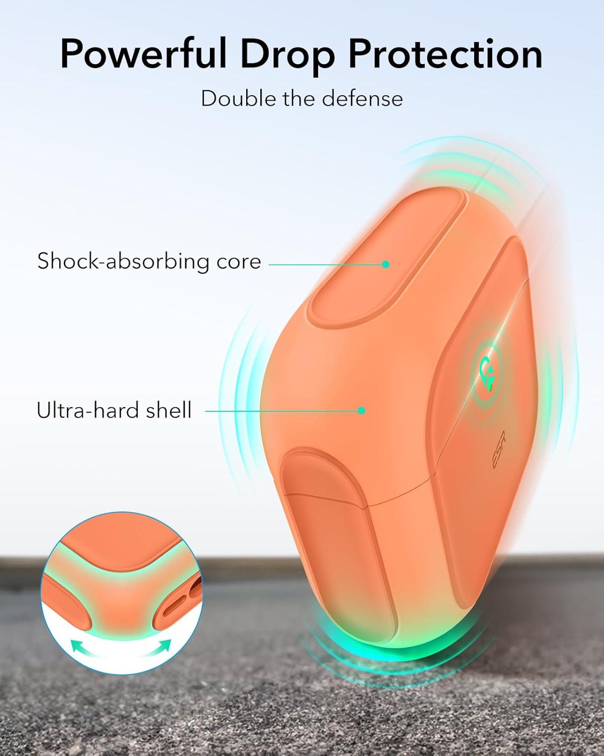 imageESR for AirPods Pro 3 Case Compatible with AirPods Pro 3rd Generation Case 2025 Compatible with MagSafe Full Drop Protection Cover with Lanyard BlackOrange