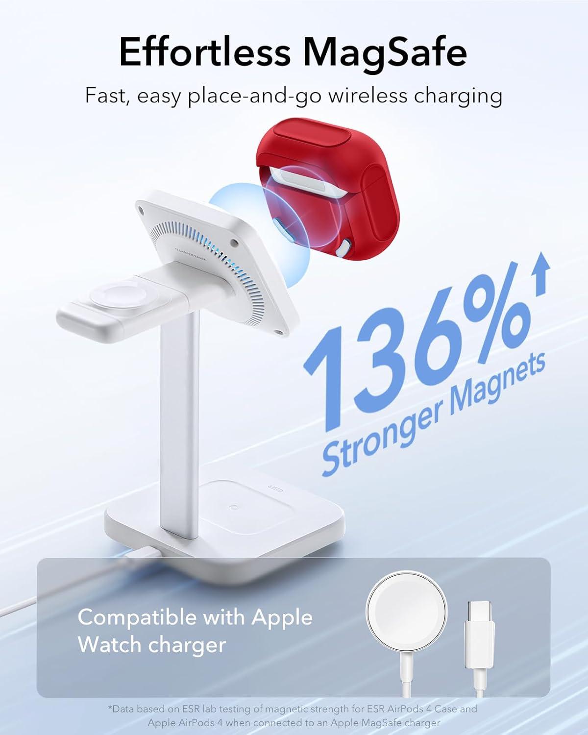 imageESR for AirPods Pro 3 Case Compatible with AirPods Pro 3rd Generation Case 2025 Compatible with MagSafe Full Drop Protection Cover with Lanyard BlackRed