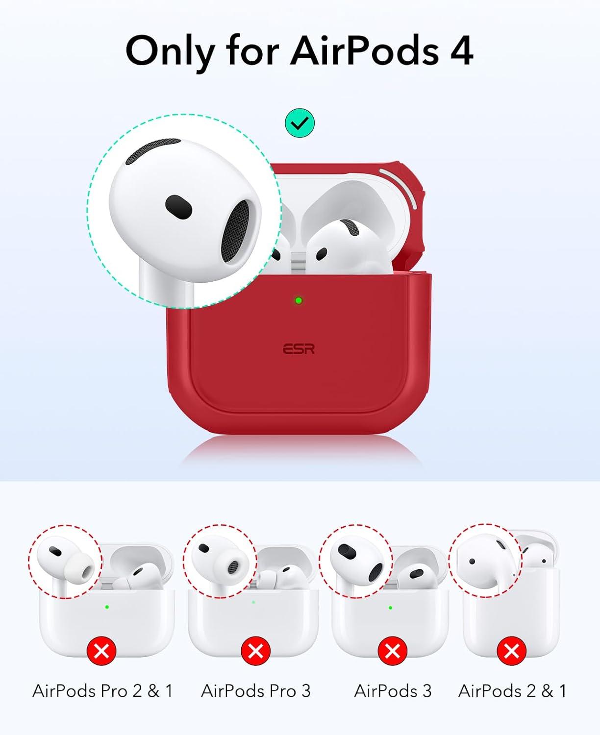 imageESR for AirPods Pro 3 Case Compatible with AirPods Pro 3rd Generation Case 2025 Compatible with MagSafe Full Drop Protection Cover with Lanyard BlackRed
