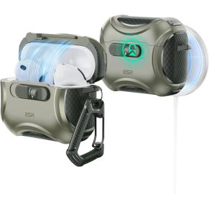 ESR for AirPods Pro 3 Case (2025), Compatible with Airpods Pro 3rd Generation Case (USB-C Cable), Effortless MagSafe, Drop-Proof Lock, Easy Open, Cyber Series, Black(Army Green)