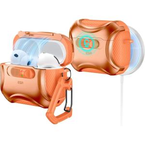 ESR for AirPods Pro 3 Case (2025), Compatible with Airpods Pro 3rd Generation Case (USB-C Cable), Effortless MagSafe, Drop-Proof Lock, Easy Open, Cyber Series, Black(Orange)