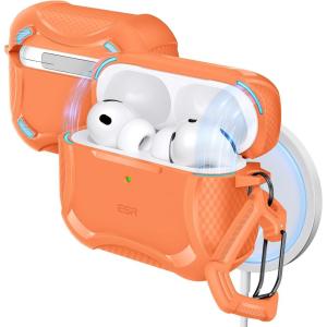 ESR for AirPods Pro 3 Case (2025), Compatible with Airpods Pro 3rd Generation Case (USB-C Cable), Magnetic Lid, MagSafe Ready, Powerful Drop Protection, Cyber Series, Black(Orange)