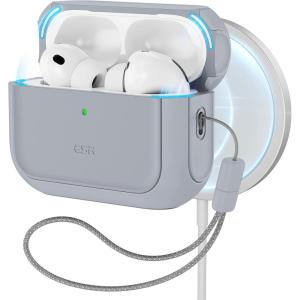 ESR for AirPods Pro 3 Case, Compatible with AirPods Pro 3rd Generation Case (2025), Compatible with MagSafe, Full Drop Protection Cover with Lanyard, Black(Gray)