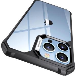 ESR for iPhone 14/iPhone 13 Case, Military-Grade Protection with Shock-Absorbing Corners, Scratch-Resistant and Anti-Yellowing Acrylic Back, Slim Protective Phone Case, Air-Armor Series, Clear | Shockproof, Air-Guard Corners, Shock-Absorbing, Yellowing-Resistant, Acrylic Back(B-Clear Black)