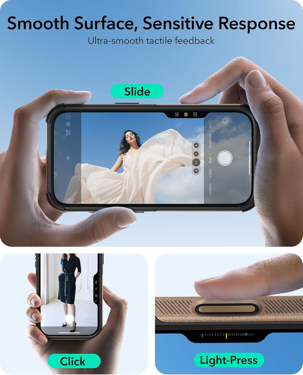 imageESR for iPhone 17 Pro Max Case with Stash Stand 7X MilitaryGrade Drop Protection with Camera Control ShockAbsorbing Phone Rugged Cover Compatible with MagSafe Accessories Cyber Series BlackACamera ControlGold