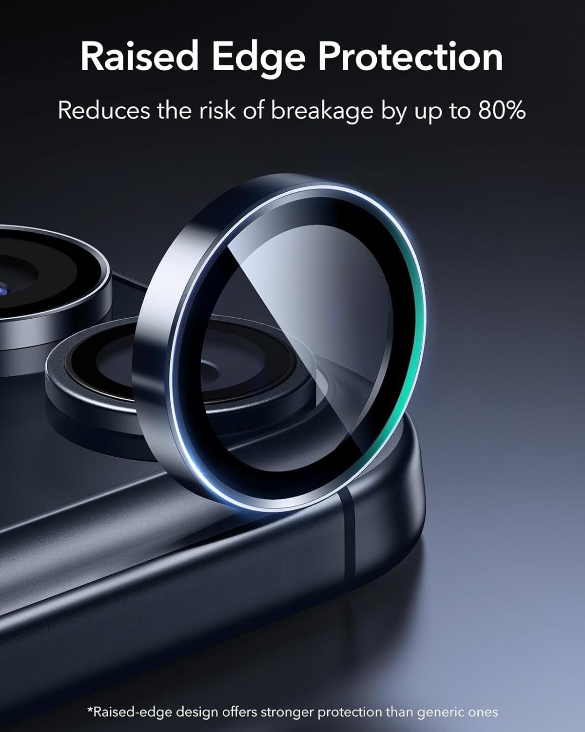 imageESR Camera Lens Protector for iPhone 17 Pro Max17 Pro16 Pro Max16 Pro15 Pro Max15 Pro14 Pro Max14 Pro Ultratough HD Individual Camera Protectors Ultrathin Tempered Glass 1 Pack BlackBlue