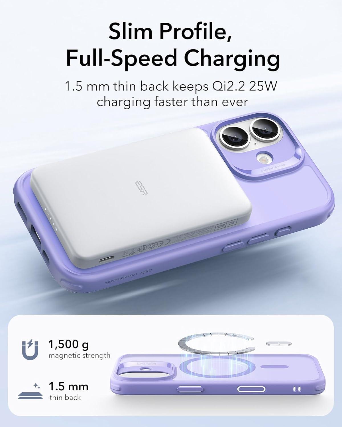 imageESR for iPhone 17 Case Camera Control Compatible with MagSafe Shockproof MilitaryGrade Protection Magnetic Phone Case for iPhone 17 Classic Hybrid Case Frosted Purple