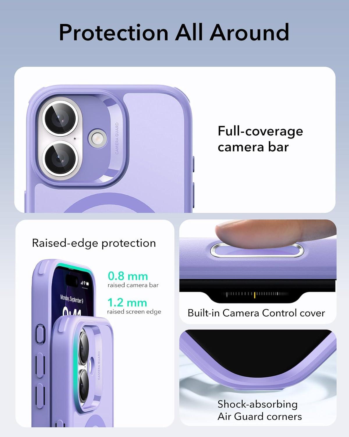 imageESR for iPhone 17 Case Camera Control Compatible with MagSafe Shockproof MilitaryGrade Protection Magnetic Phone Case for iPhone 17 Classic Hybrid Case Frosted Purple