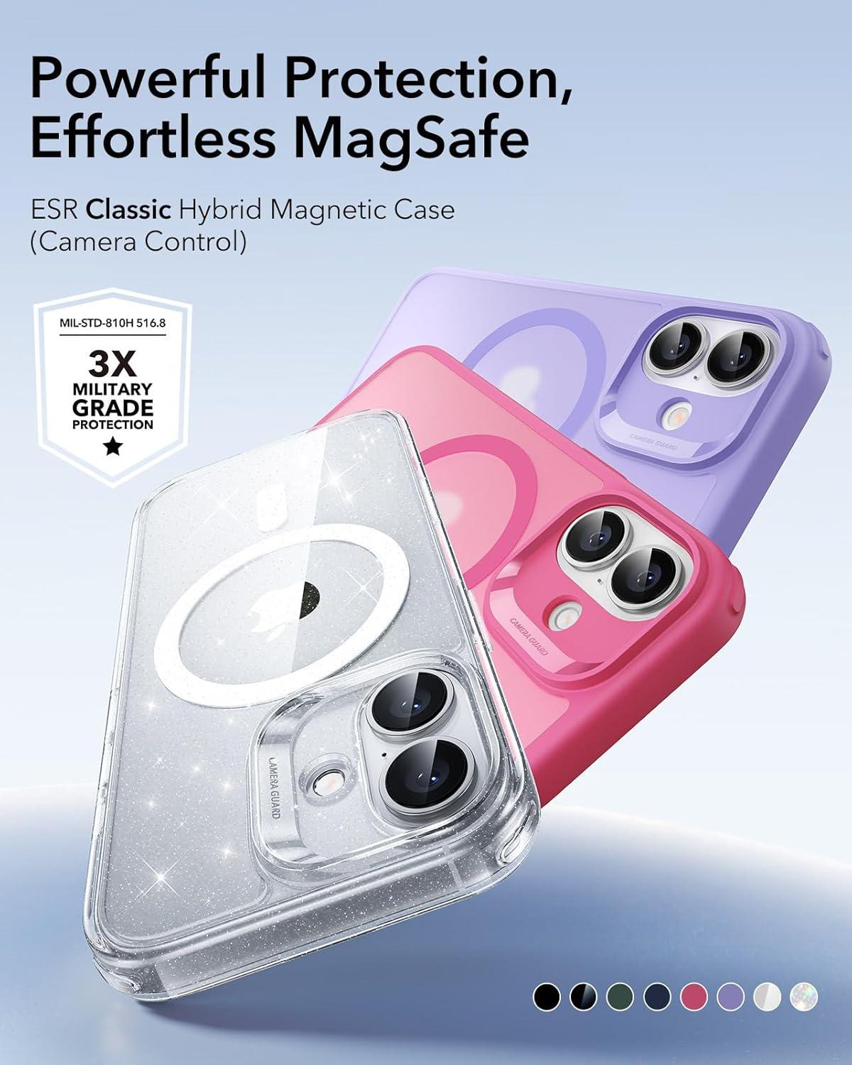 imageESR for iPhone 17 Case Camera Control Compatible with MagSafe Shockproof MilitaryGrade Protection Magnetic Phone Case for iPhone 17 Classic Hybrid Case Frosted Purple
