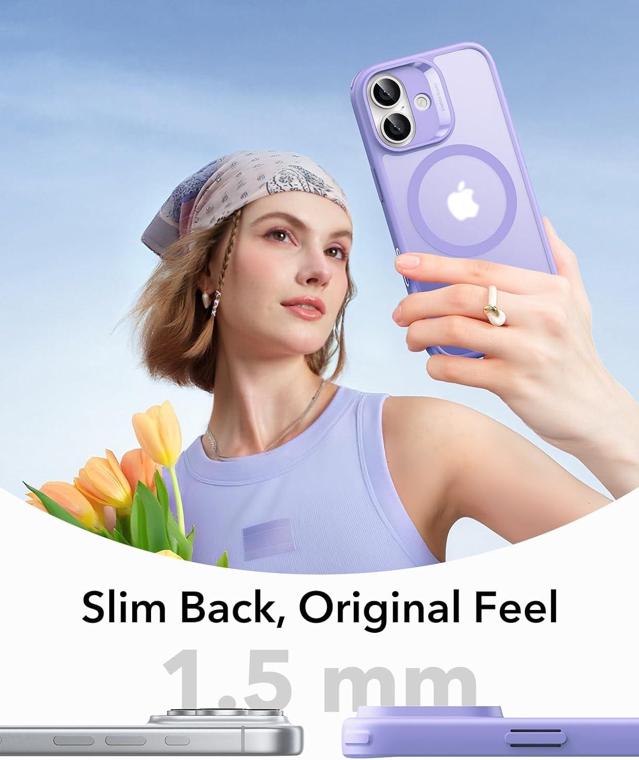 imageESR for iPhone 17 Case Camera Control Compatible with MagSafe Shockproof MilitaryGrade Protection Magnetic Phone Case for iPhone 17 Classic Hybrid Case Frosted Purple
